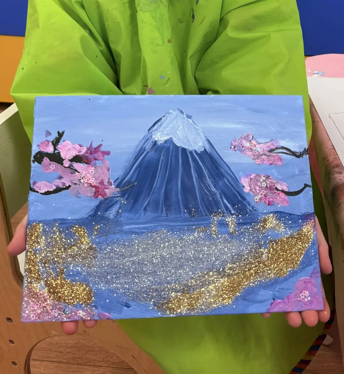 акрил с блёстками – Ира, 6 лет