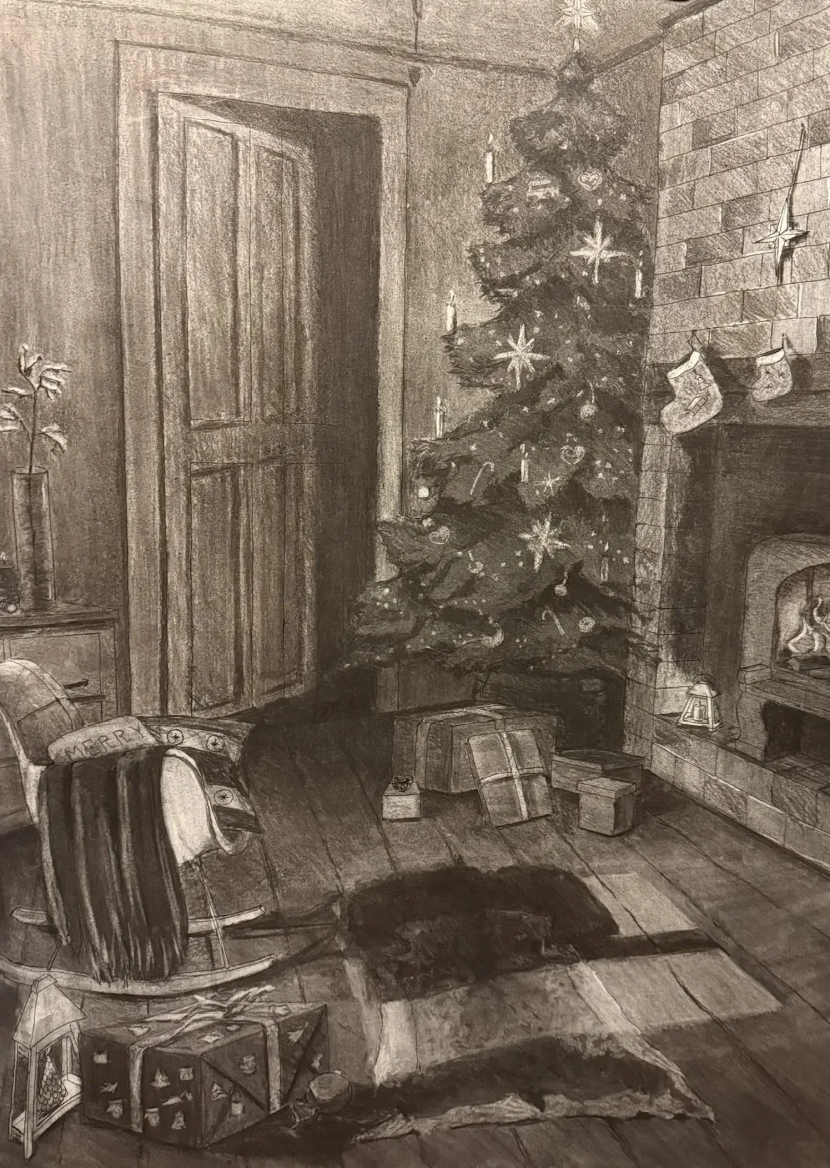 графика углём – Андрей, 15 лет